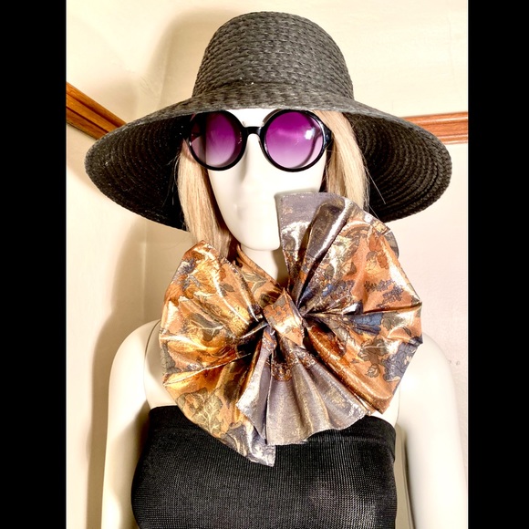 NORDSTROM - Vintage Italian Metallic Tonal Scarf - Picture 5 of 17